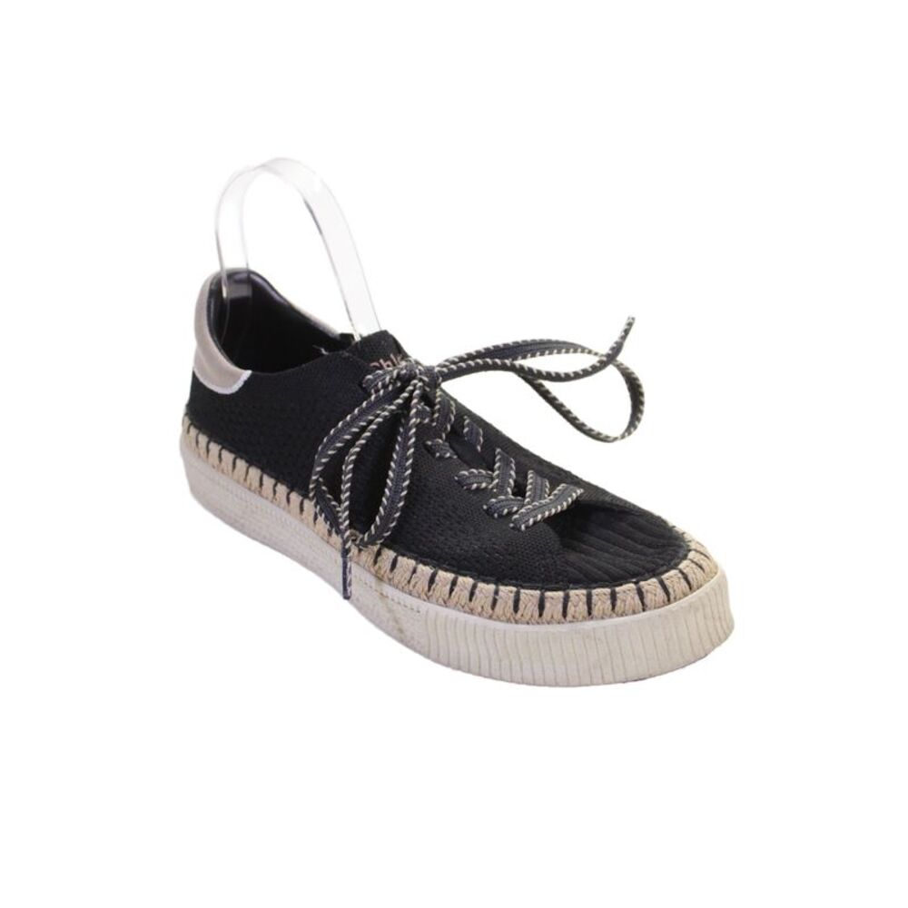 Chloe Women's Lace-Up Round Toe Platform Sneakers Black Size 38